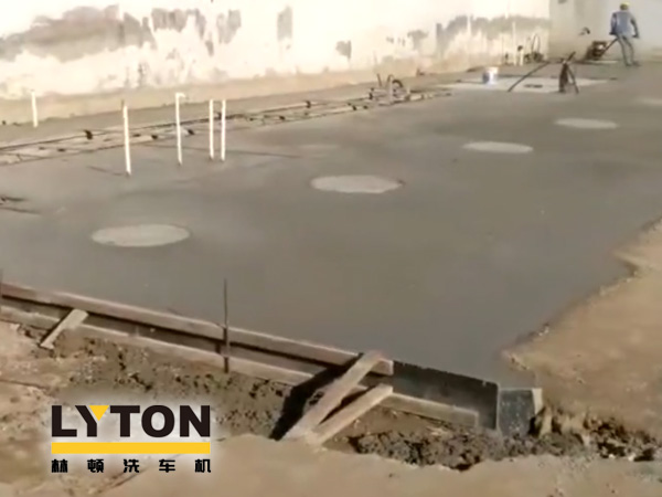 中石化lyton fx11 9刷隧道式全自動洗車機土建施工完畢！洗車設(shè)備即將安裝！